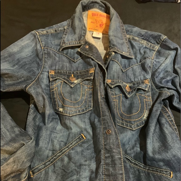 MENS TRUE RELIGION JACKET LIKE NEW CONDITION 3X NOT TRUE TO SIZE FIXS MENS XL - Picture 1 of 5